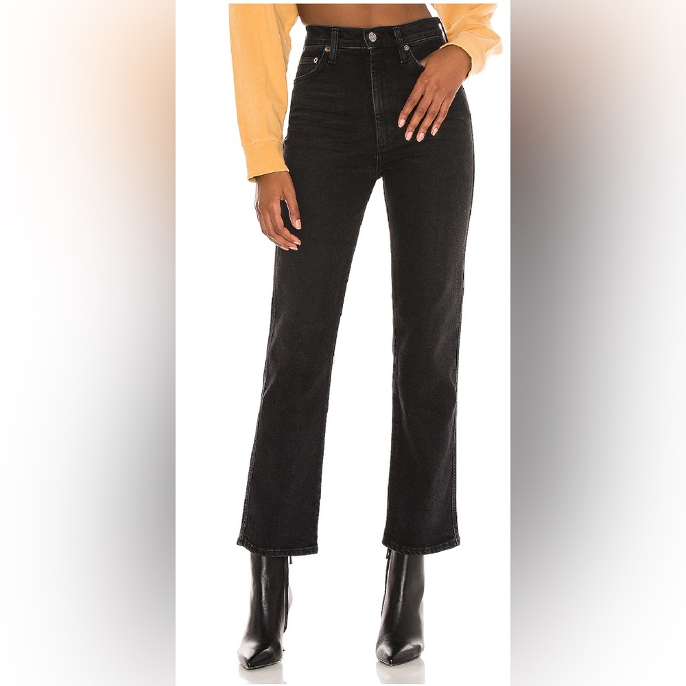 Pinch Waist High Rise Kick Flare, AGOLDE, SZ 26, Panoramic, BLK, Great Condition